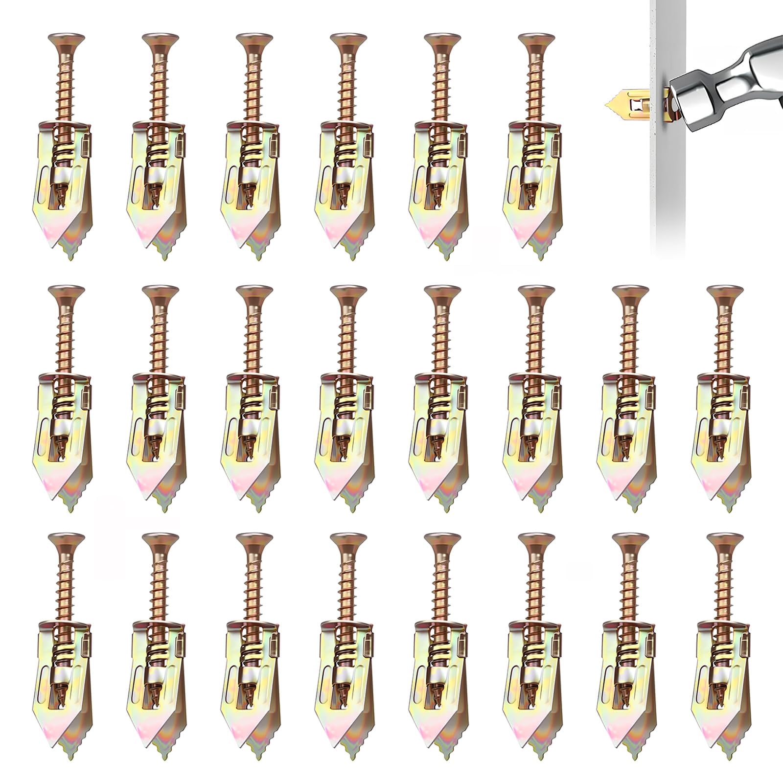 Self-Drilling Drywall Anchors Kit, Drywall Self Drilling Anchors With Screws Kit (0.47x1.18inch), Eliminating The Need For Drilling Or Punching Holes In The Wall