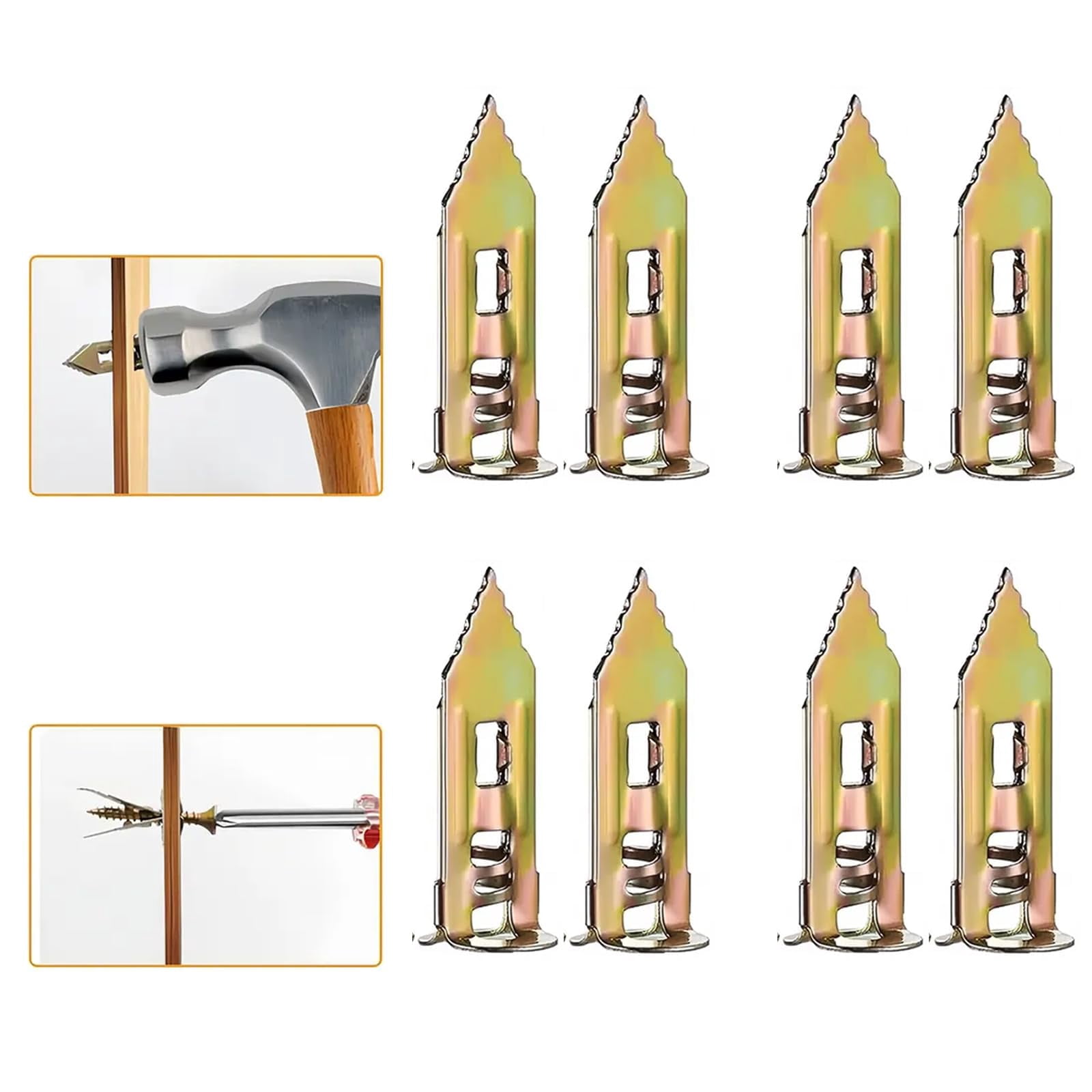 Self Drilling Drywall Anchors with Screws Kit - Heavy Duty Hollow Wall Anchors for TV Mount, Shelves & Furniture, No Drill Needed (0.16"*1.18" Screw Only)