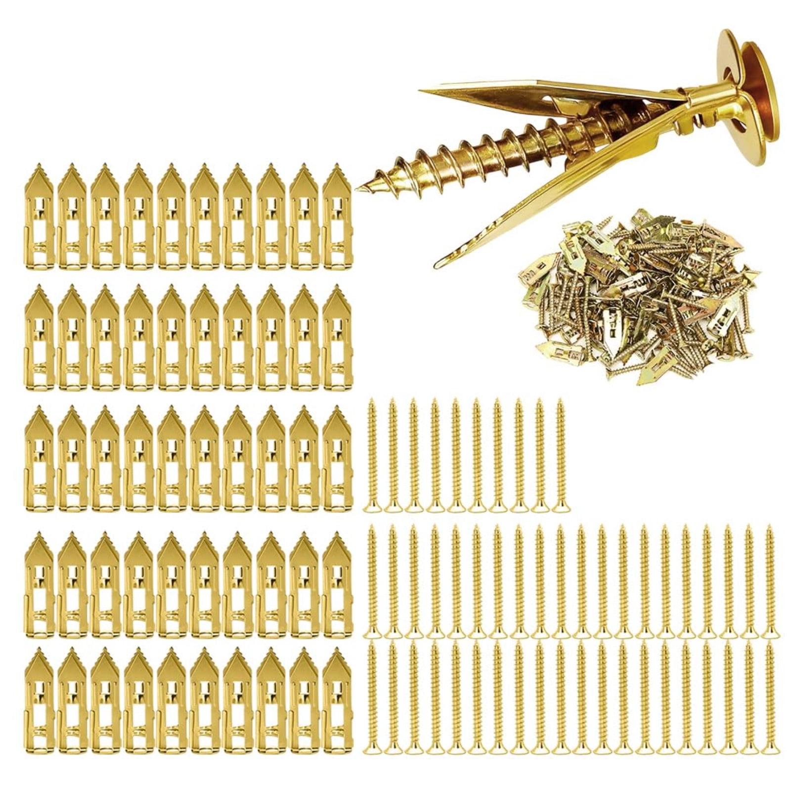 Self-Drilling Drywall Anchors with Screws Kit – Heavy Duty No Pre-Drilling Required, Corrosion-Resistant Steel, 66 lbs Holding Capacity for Shelves, Frames & Furniture