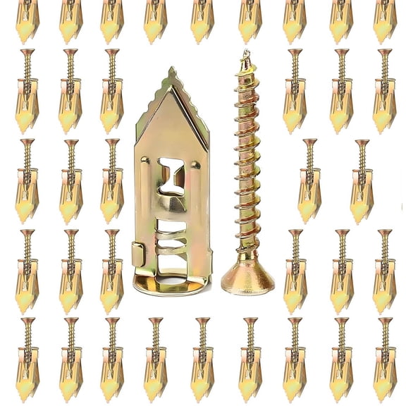 Self Drilling Drywall Anchors with Screws Kit, Upgraded Metal & Heavy Duty Sheetrock Anchors, Easy to Install, for Picture Frames, Shelves, TV, Curtains, Mirrors, Clocks & Home Decor