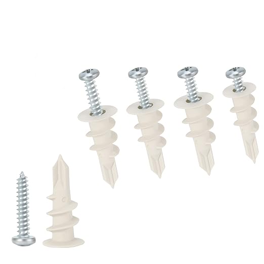 Self Drilling Drywall Plastic Anchors with Screws, Expansion Screws 100