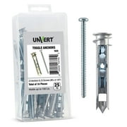 Self-Drilling E-z Anchor Toggle Kit, Heavy Duty Drywall Toggle Ancor with Fitting Metal Zinc Phillip Screws #8 x 2-1/4 - Holds Up to 100 Lb. 25 Pack