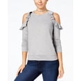thumbnail image 1 of Self E Juniors Cold Shoulder Sweatshirt Heather Grey S, 1 of 1