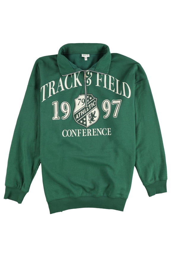Self E Womens Track Field 1997 Conference Sweatshirt, Green, Juniors, Medium