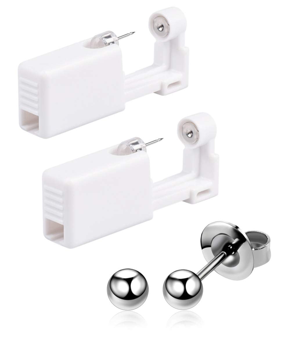 Self Ear Piercing Gun Studs with Piercing Gun Disposable Sterile Body