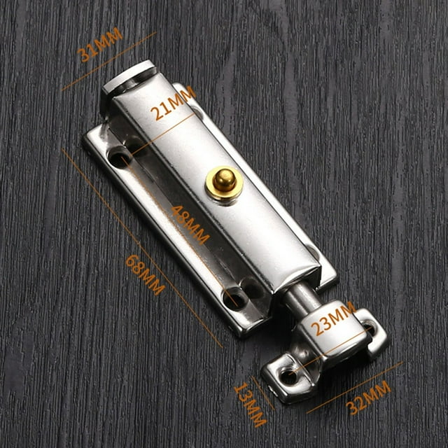 SelfElastic Latch Button Door Latch Bolt Lock Stainless Steel Spring