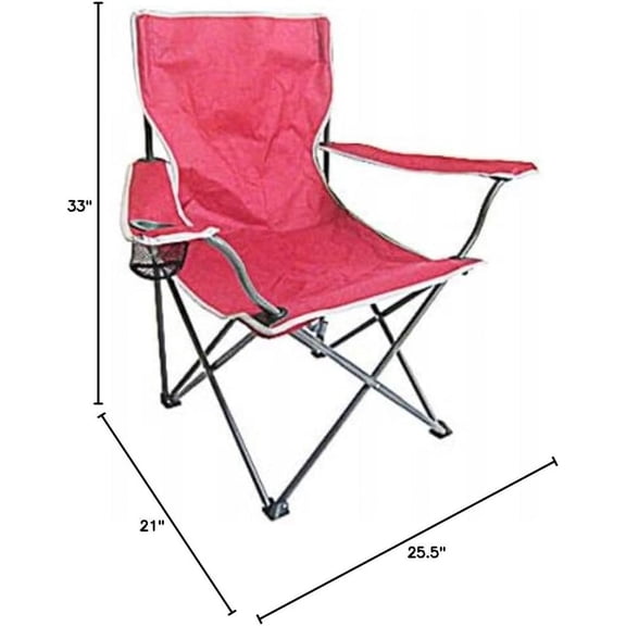 Self-Enclosing Quad Chair (Red, Modern Style, Adult, Outdoor, 225 lbs Capacity, Portable, Camping)