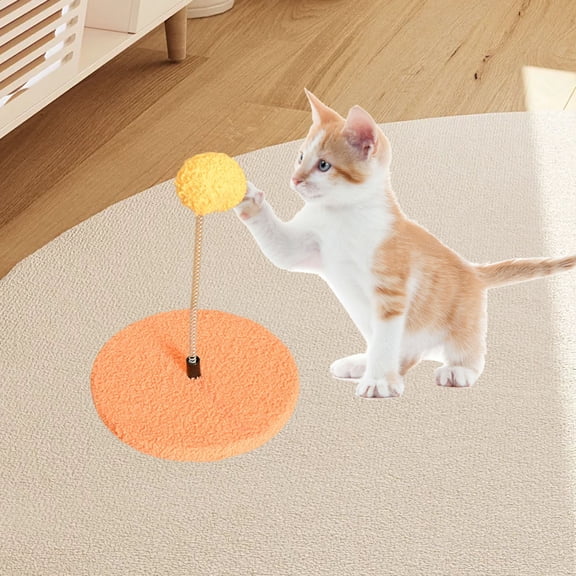 Self Entertaining Cat Toy Set for Boredom Relief, Cat Climbing Frame and Tree with Spring Ball and Catnip, Sturdy Wood Construction for Indoor Play and Exercise