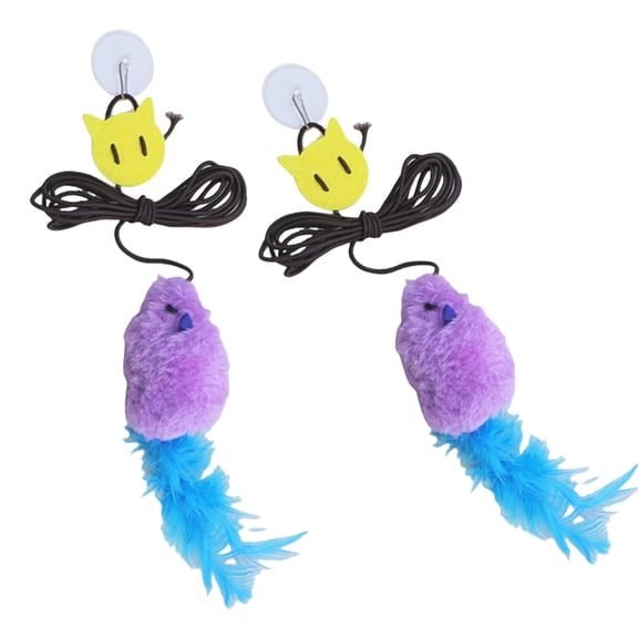 Self Entertaining Door Mounted Cats Toy Elastic Mouse Plush Teaser Cats Toy 2PCS