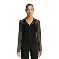 thumbnail image 1 of Self Esteem Juniors Button Front Lace Shirt with Long Sleeves, 1 of 5