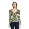 thumbnail image 1 of Self Esteem Juniors Cinch Front Top with Long Puff Sleeves, 1 of 5