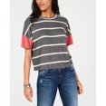 thumbnail image 1 of Self Esteem Juniors Contrast Sleeve T-Shirt733 Black Multi S, 1 of 4