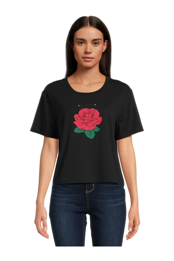 Juniors Crewneck Boyfriend Graphic Tee, Sizes S-XL