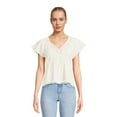thumbnail image 1 of Self Esteem Juniors Crochet Trim Babydoll Top, 1 of 5