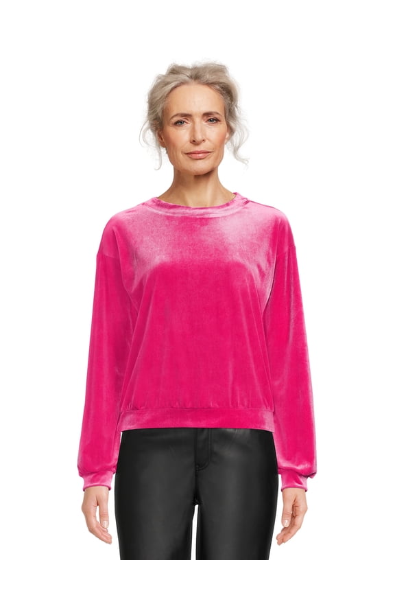 Juniors Drop Shoulder Velvet Pullover