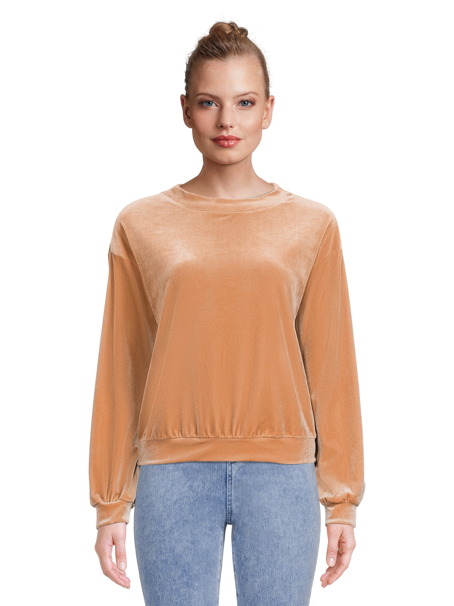 Self Esteem Juniors Drop Shoulder Velvet Pullover