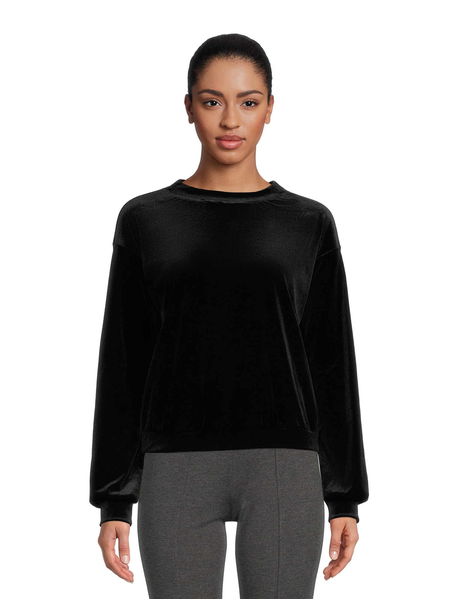 Self Esteem Juniors Drop Shoulder Velvet Pullover