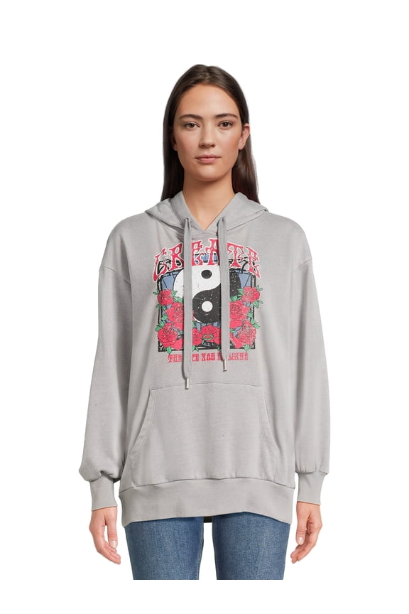 Juniors Graphic Mineral Wash Hoodie, Sizes S-XL