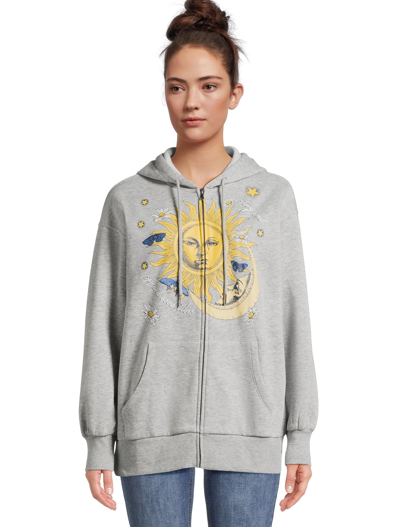 Self Esteem Juniors Graphic Zip Hoodie Sweatshirt, Sizes S-XL