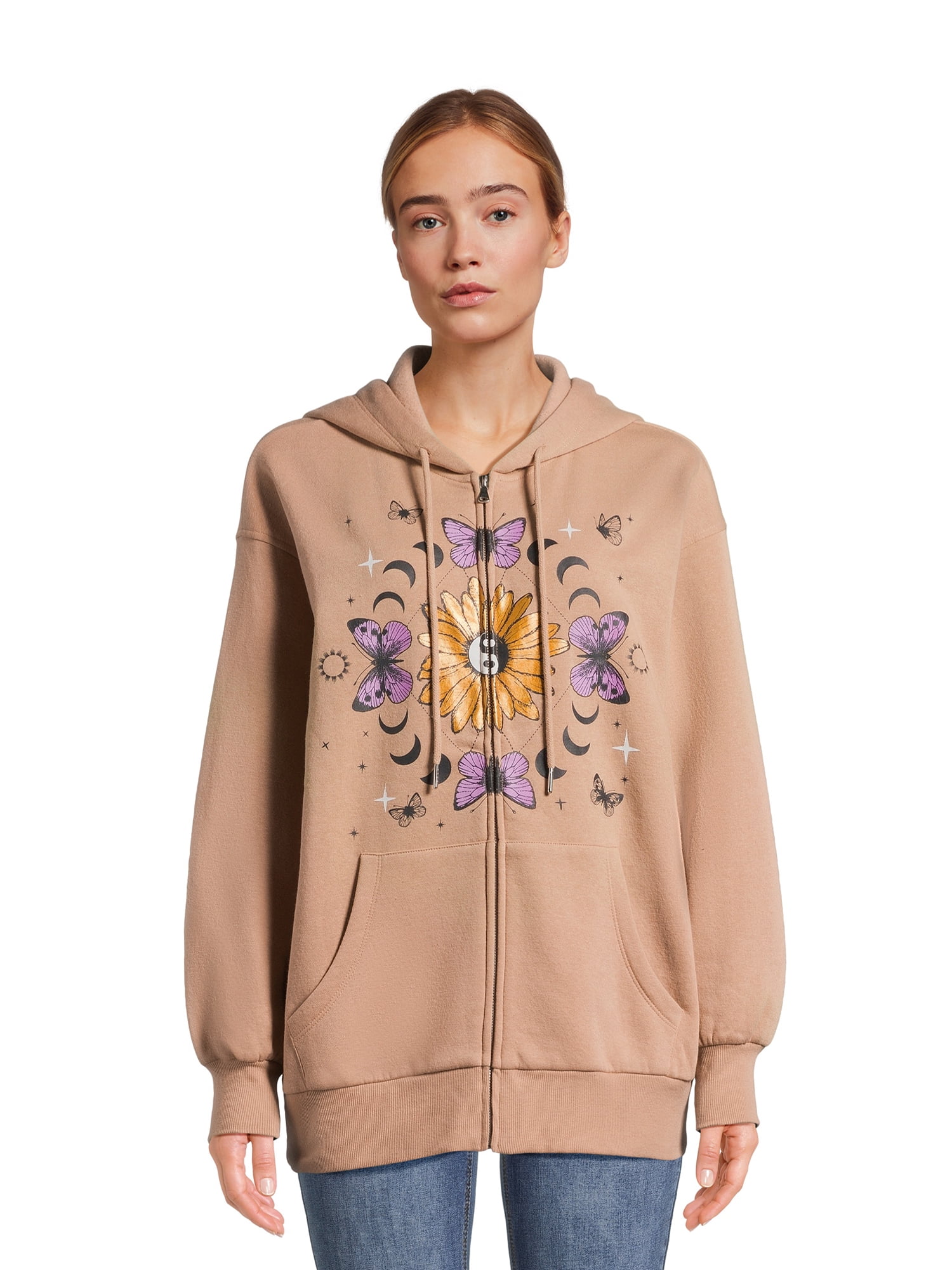 Self Esteem Juniors Graphic Zip Hoodie Sweatshirt, Sizes S-XL