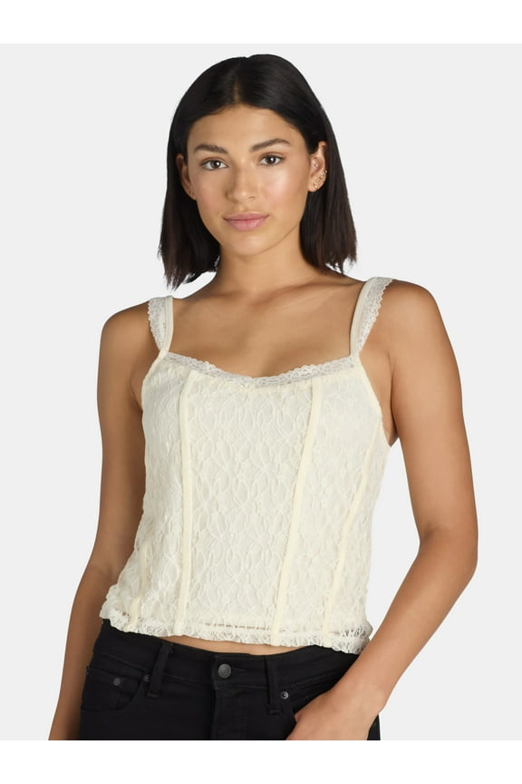 Women's Lace Corset Tank Top, Sizes XS-XL