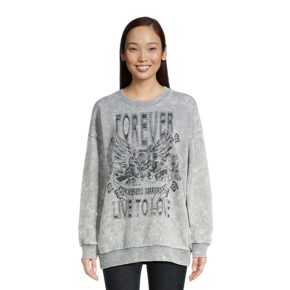Self Esteem Juniors Mineral Wash Graphic Sweatshirt