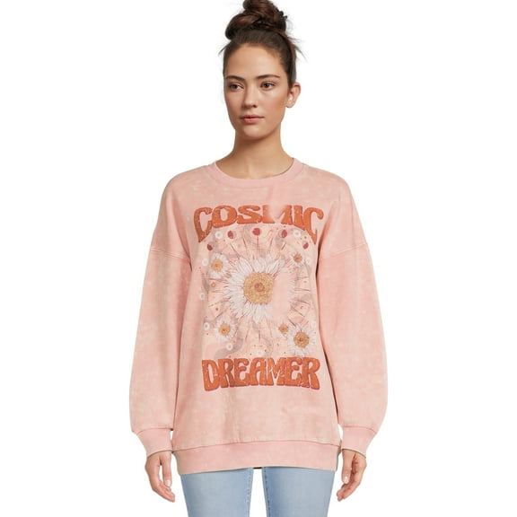Self Esteem Juniors Mineral Wash Graphic Sweatshirt