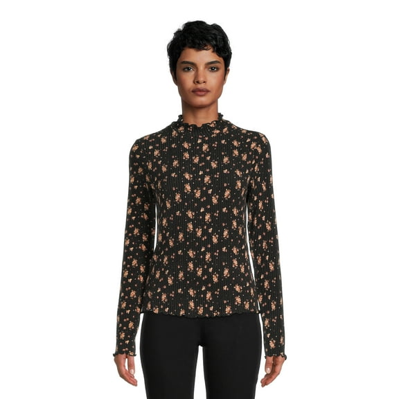 Self Esteem Juniors Mock Neck Ribbed Top