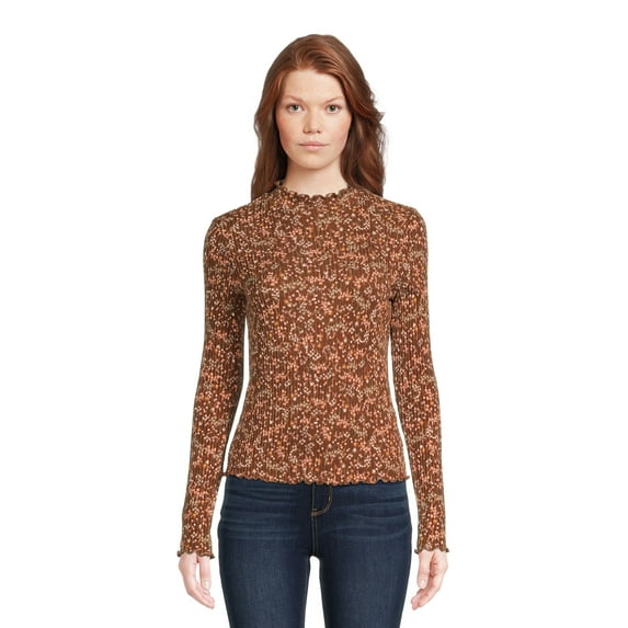 Self Esteem Juniors Mock Neck Ribbed Top