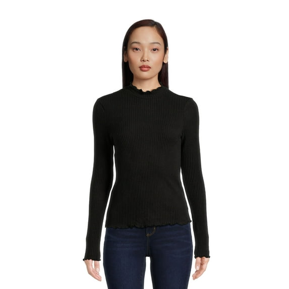 Self Esteem Juniors Mock Neck Ribbed Top