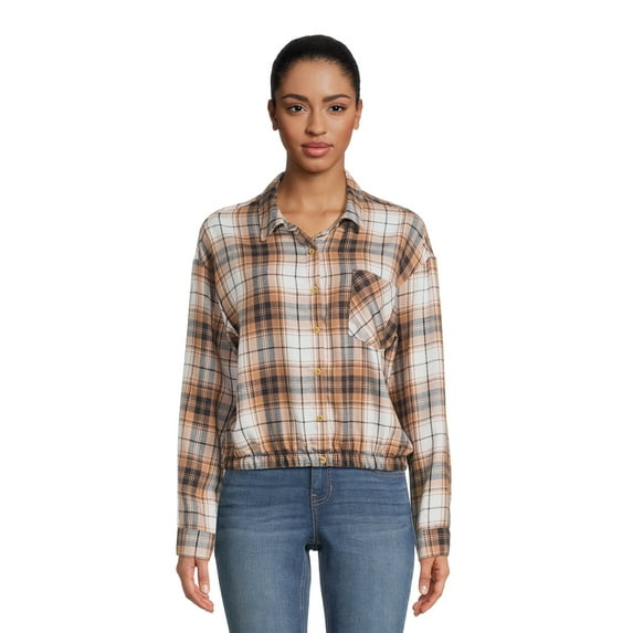 Self Esteem Juniors Plaid Button-Up Shirt