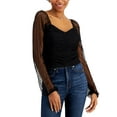 thumbnail image 1 of Self Esteem Juniors Ruched Mesh Tops, Black, Medium, 1 of 3