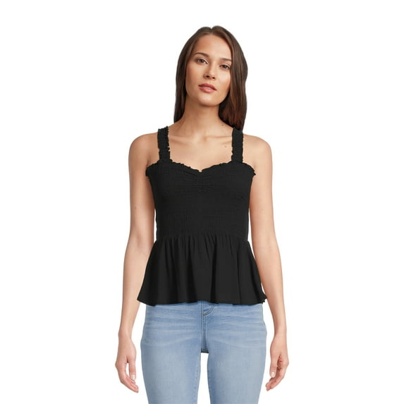 Self Esteem Juniors’ Smocked Peplum Tank Top, Sizes XS-XL