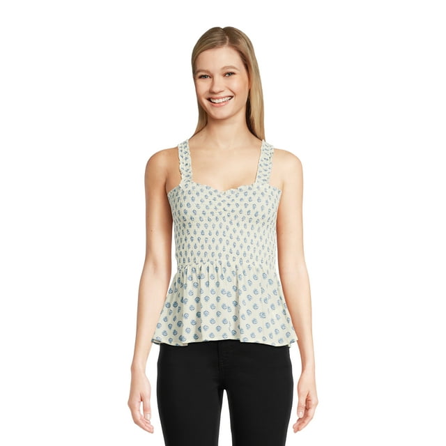 Self Esteem Juniors’ Smocked Peplum Tank Top, Sizes XS-XL