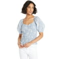thumbnail image 1 of Self Esteem Juniors Smocked Top with Puff Sleeves, Sizes XS-XL, 1 of 5