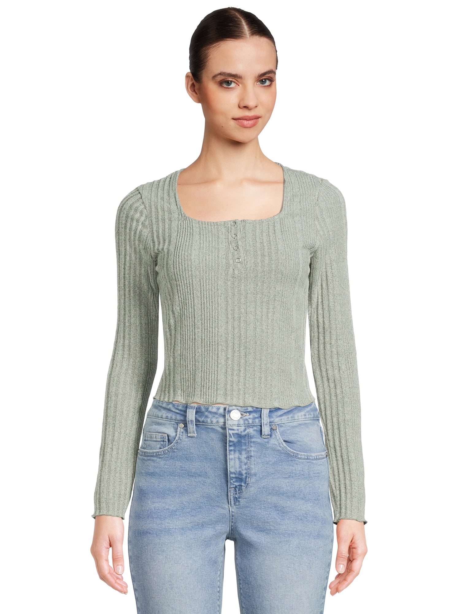Self Esteem Juniors Square Neck Henley Top