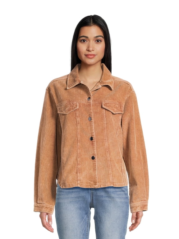 Juniors Washed Corduroy Jacket, Sizes XS-XL