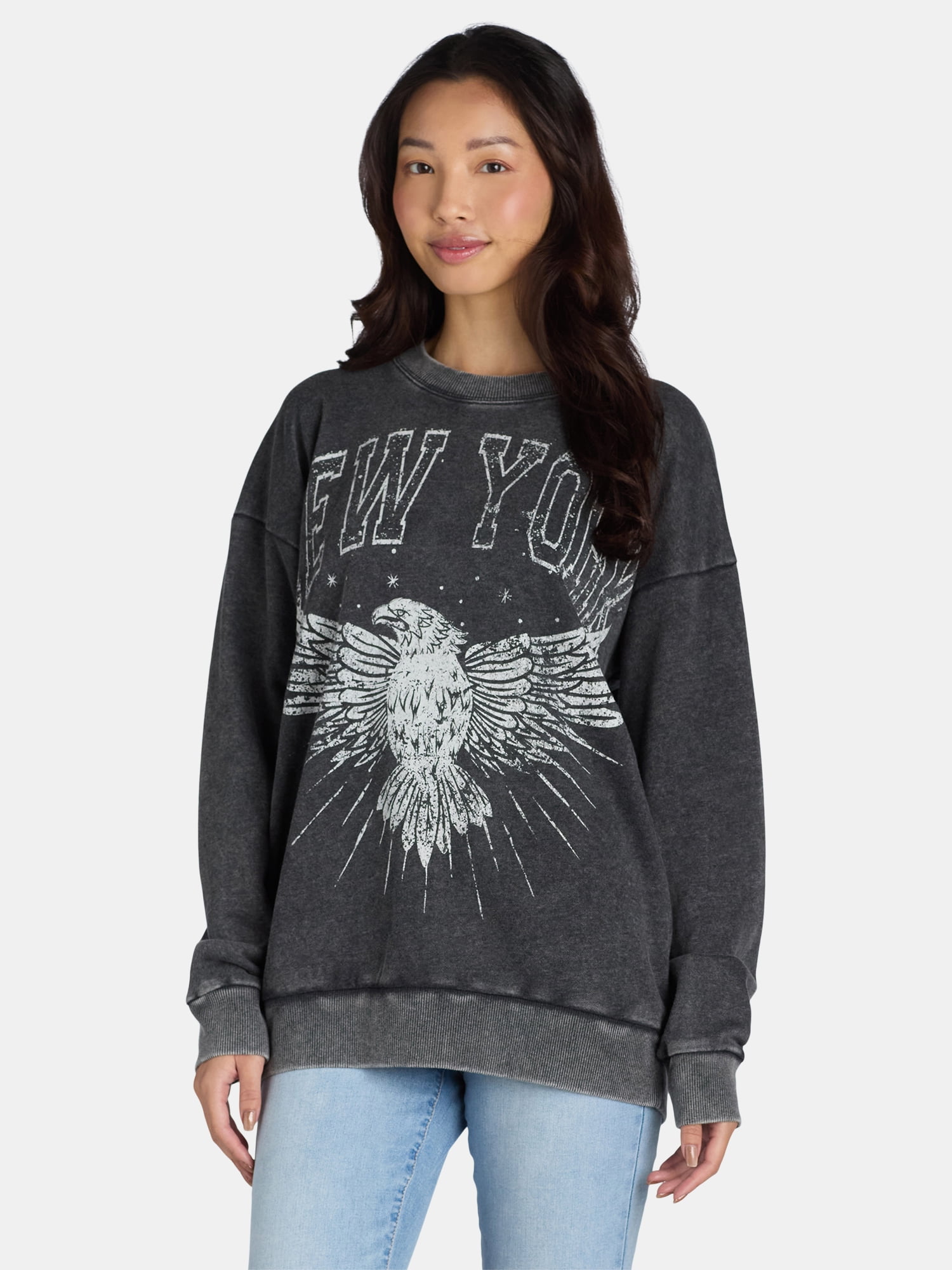 Self Esteem Women’s Mineral Washed Graphic Sweatshirt, Sizes S-XL