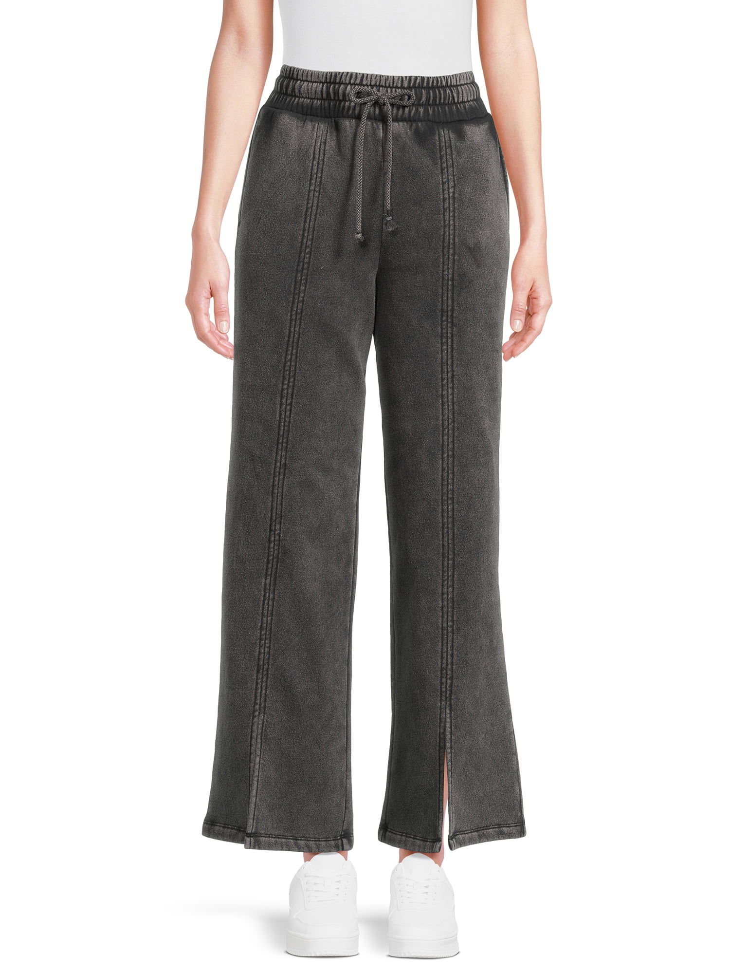 Self Esteem Juniors Washed Wide Leg Sweatpants with Slits