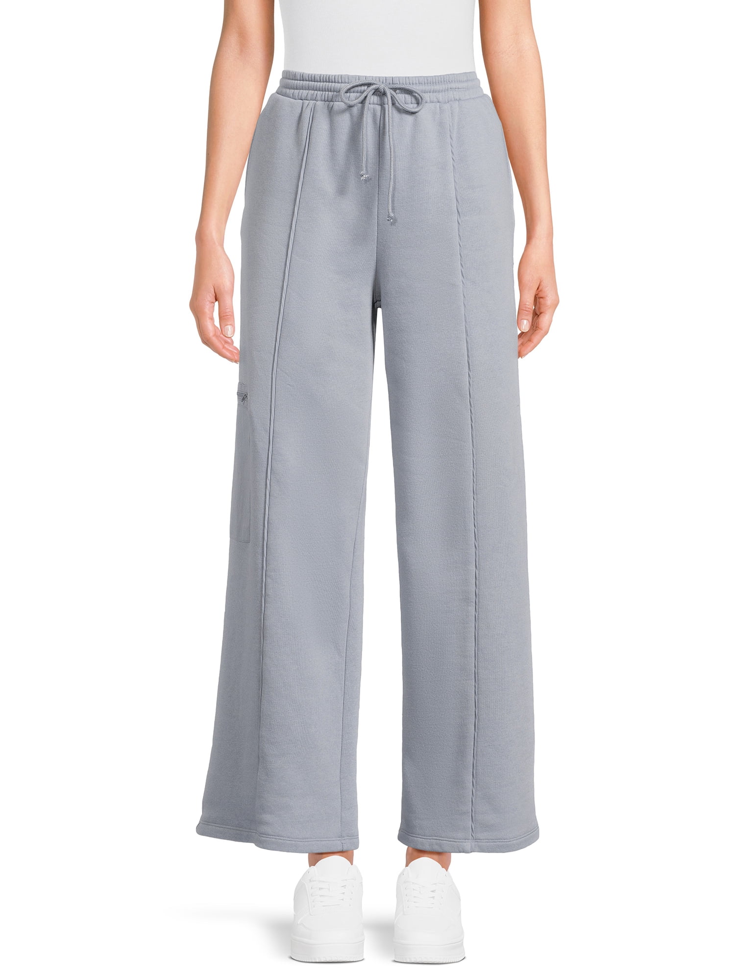 Self Esteem Juniors Wide Leg Fleece Cargo Pants, Sizes XS-XL