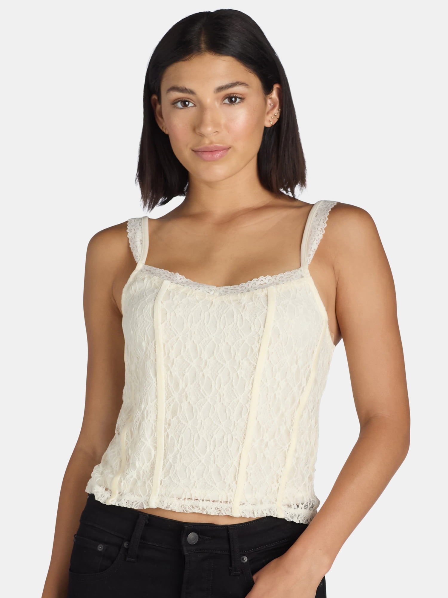 Self Esteem Women's Lace Corset Tank Top, Sizes XS-XL