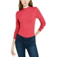 thumbnail image 1 of Self Esteem Womens Juniors Ribbed Long Sleeves Bodysuit Pink S, 1 of 2