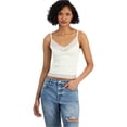 thumbnail image 1 of Self Esteem Womens Lace Trimmed Cami Tank Top, Off-White, Juniors, L/XL, 1 of 1