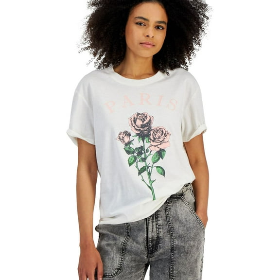 Self Esteem Womens Signature Graphic T-Shirt, Beige, Juniors, X-Large