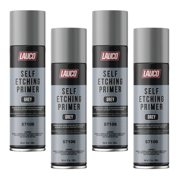 Self Etching Primer Aerosol Spray Can 13 oz Gray - Automotive and Industrial Primer - 4 Pack