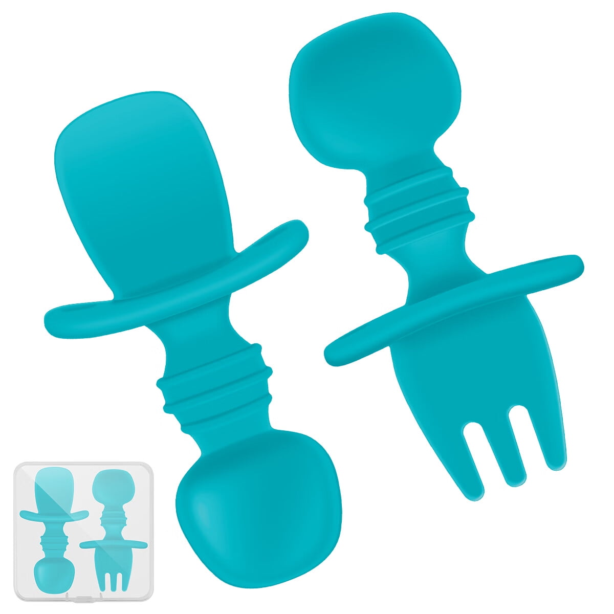 Self Feeding Baby Cutlery Baby Spoons and Forks Set Infant Food Grade