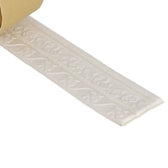 Self- Foam Skirting Board Trim, 230cm x 8cm PVC Wall for Molding Strip for Home Decor, DIY Edge Protection for Walls, Doors, Ceilings and Stairs, White Finish(B)