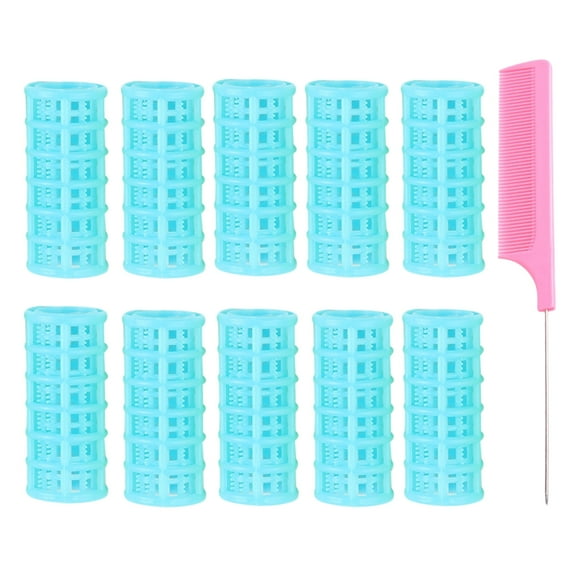 Self Grip Hair Rollers, 10 Pcs Snap on Rollers Set, 0.98x2.64 inch Plastic Roller Hair Curlers with Comb for Short Fine Thin Hair(Random Color)