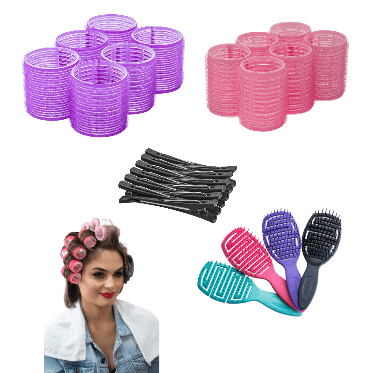 Self Grip Rollers for Hair Salon Hair Curlers Set for Long, Medium