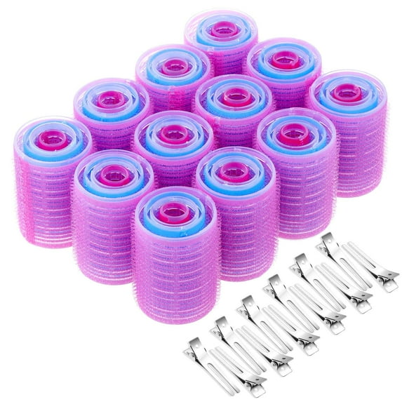 Self-Grip Rollers Set - 60 Pcs Multicolored Curlers and Clips for Hairstyling
